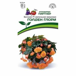 Бегония ампельная махровая Голден Глори F1 Партнер (40802): купить семена почтой в России | интернет-магазин Беккер