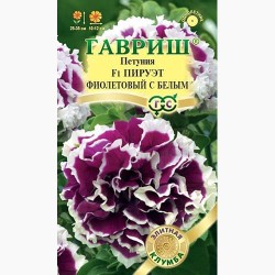 Петуния махровая Пируэт фиолетовый с белым F1 Гавриш (97790): купить семена почтой в России | интернет-магазин Беккер
